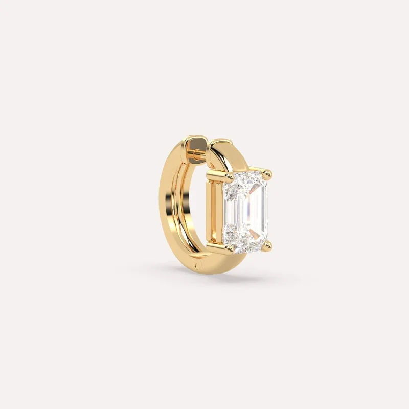 Limited-Time Jewelry Sale – Elegant Styles At Less 1 1/2 carat Single Emerald Diamond Hoop Earring