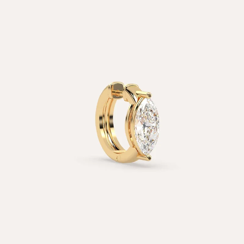 Get The Best Deals On Timeless Jewelry Pieces 1 1/2 carat Single Marquise Diamond Hoop Earring