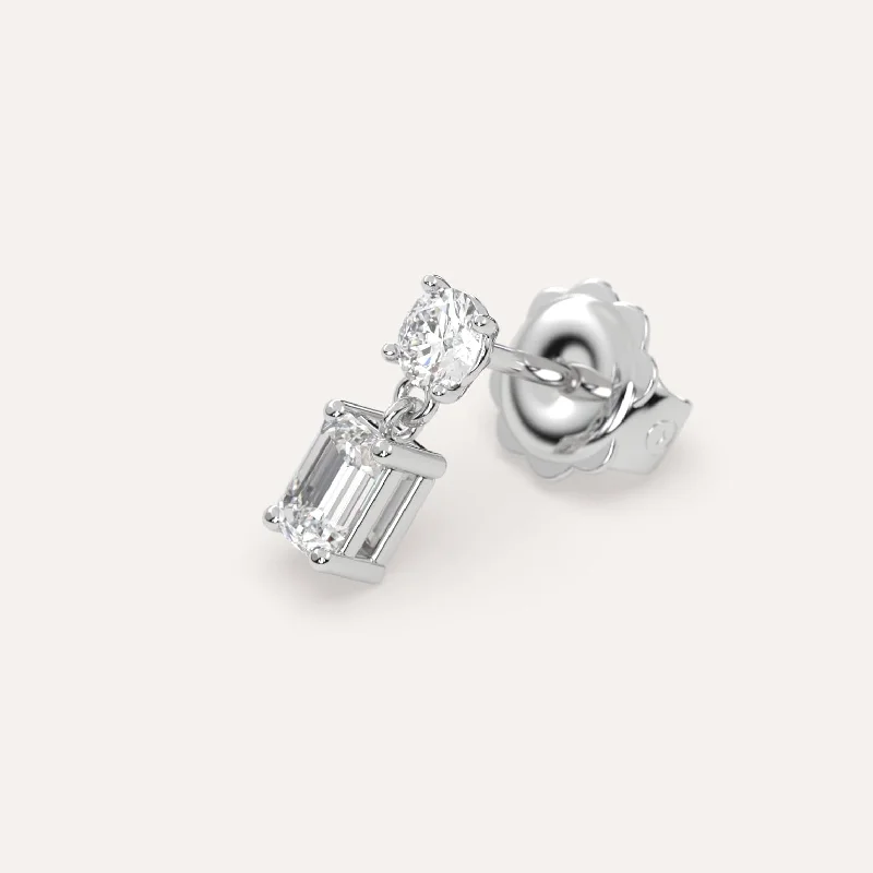 Modern Jewelry At Exclusive Discounts – Shop Today 1/2 carat Single Emerald Diamond Drop Earring