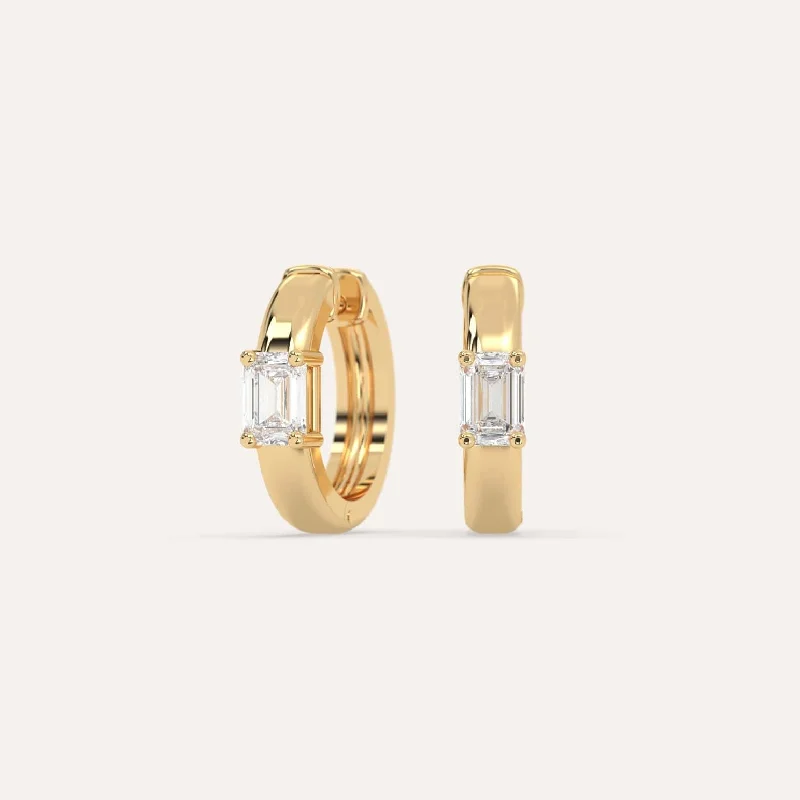 Exclusive Online Discounts On Stylish Jewelry 1/2 carat Emerald Diamond Hoop Earrings