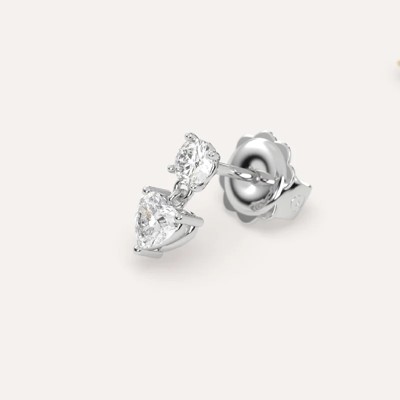 Elegant Jewelry, Exclusive Prices – Shop Now 1/2 carat Single Heart Diamond Drop Earring