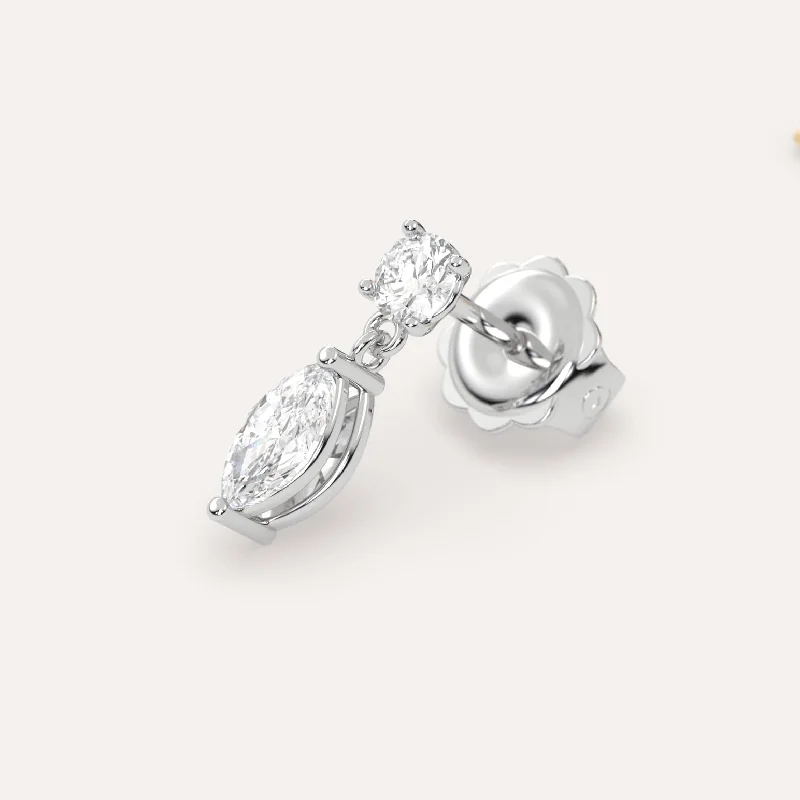 Elegant Jewelry Pieces At Unbelievable Prices 1/2 carat Single Marquise Diamond Drop Earring