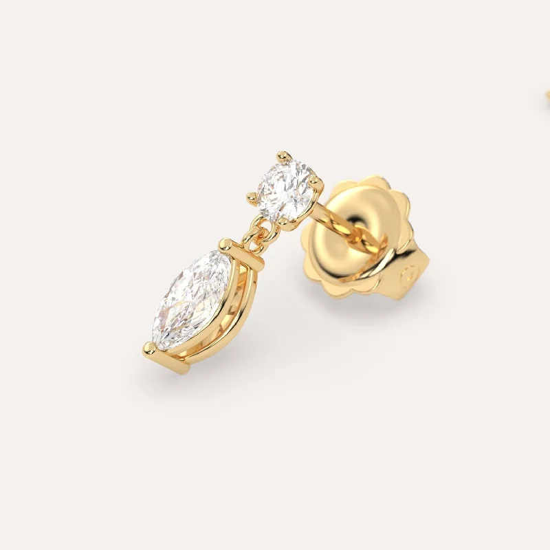 Shine In Style – Shop Jewelry Discounts Today 1/2 carat Single Marquise Diamond Drop Earring