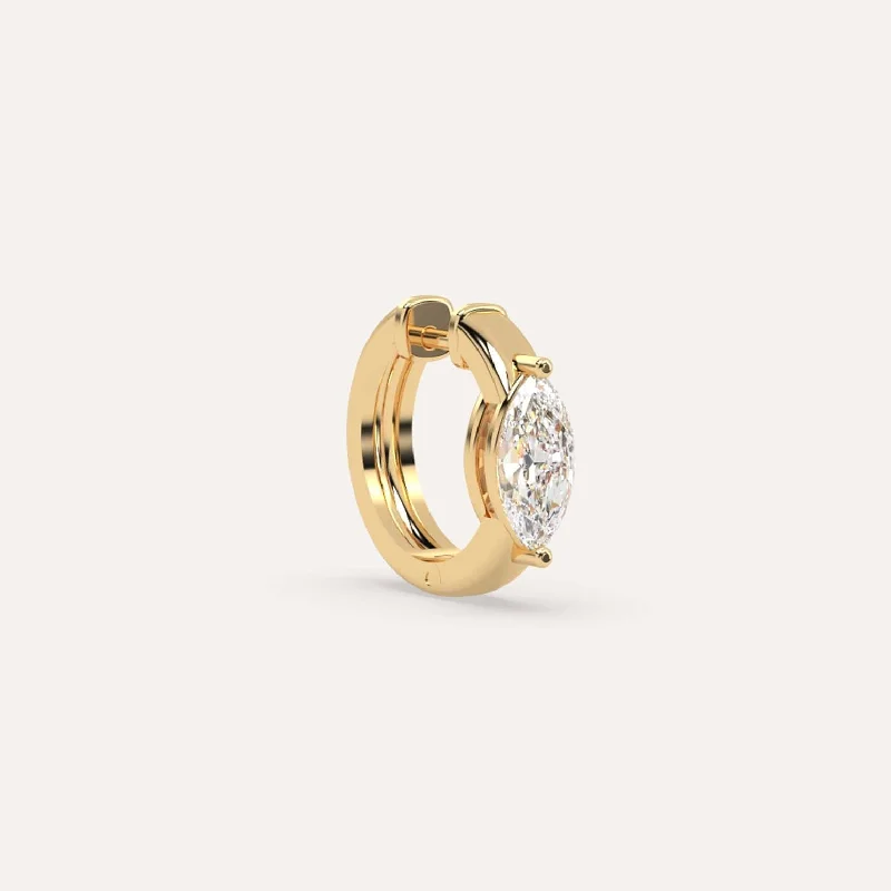 Shop Elegant Jewelry At Unbeatable Prices 1/2 carat Single Marquise Diamond Hoop Earring