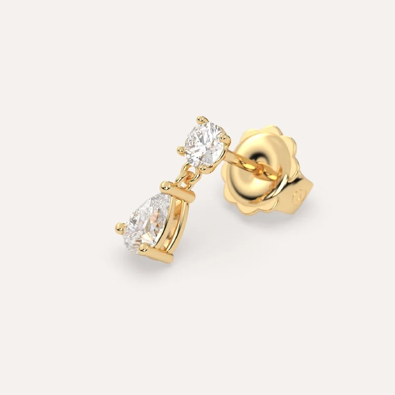 Last Chance To Shop High-End Jewelry At Markdown Prices 1/2 carat Single Pear Diamond Drop Earring