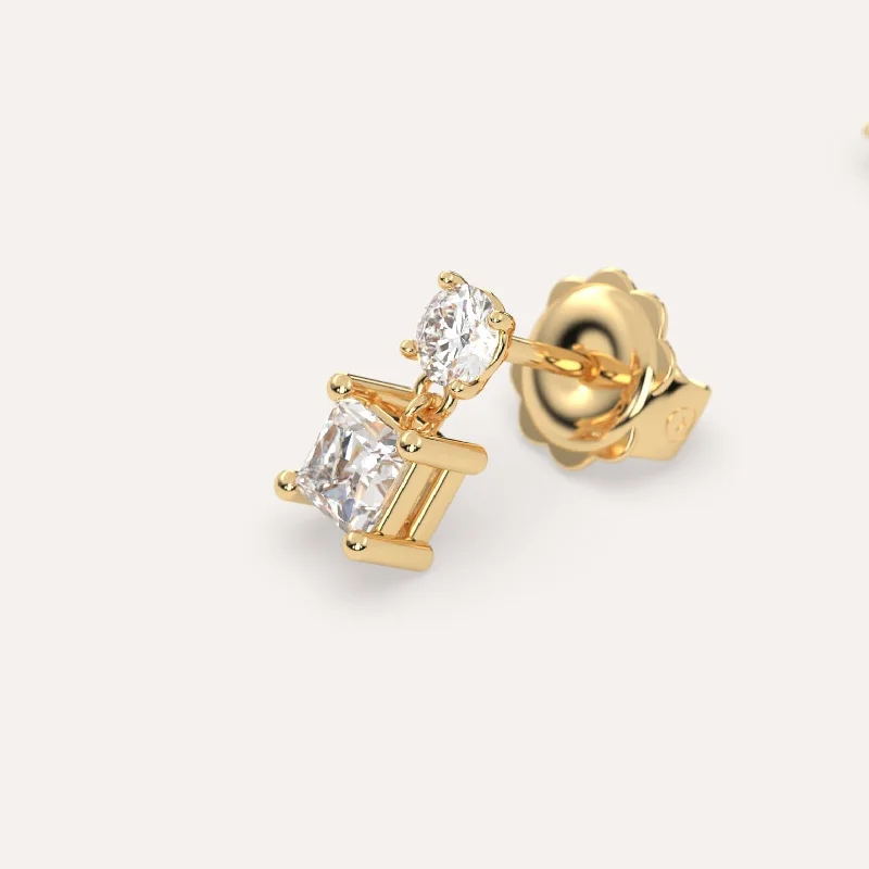 Don't Miss Out On Bestselling Jewelry At Special Prices 1/2 carat Single Princess Diamond Drop Earring