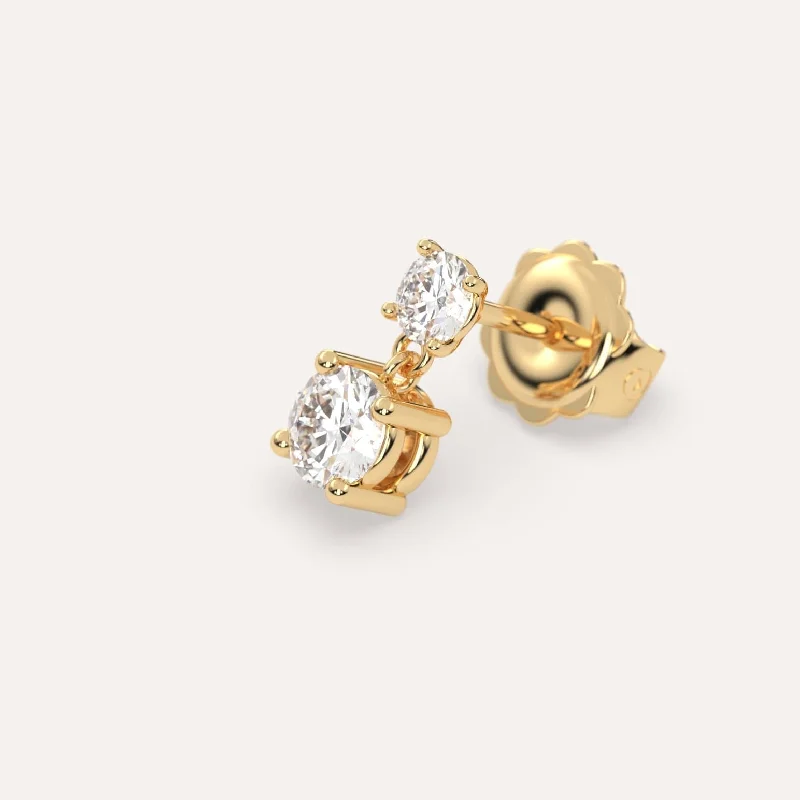 Timeless Elegance At Unbelievable Discounts 1/2 carat Single Round Diamond Drop Earring