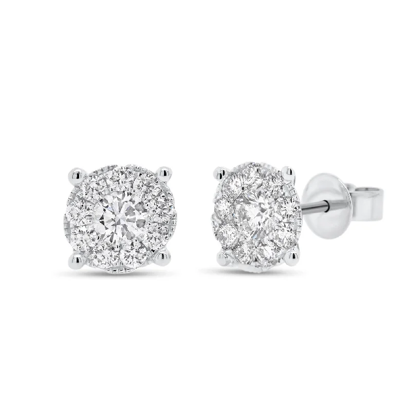 Timeless Beauty, Unbeatable Deals – Jewelry Sale On 1.22 ct Round Diamond Cluster Earrings