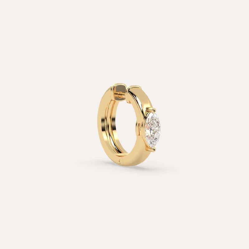 Fashion-Forward Geometric Jewelry For Contemporary Style 1/4 carat Single Marquise Diamond Hoop Earring
