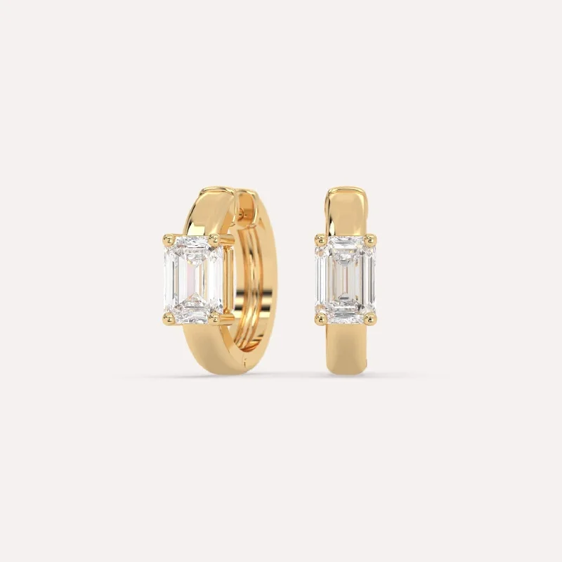 Limited Stock On Premium Jewelry At Low Prices 1 carat Emerald Diamond Hoop Earrings