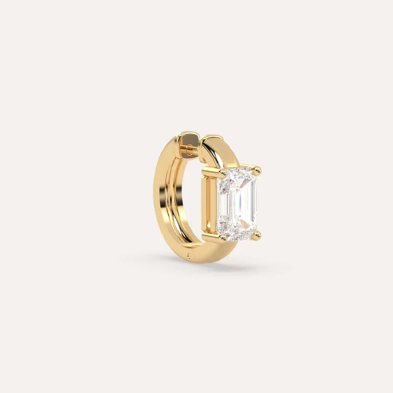 Shop Trending Jewelry With Exclusive Savings 1 carat Single Emerald Diamond Hoop Earring