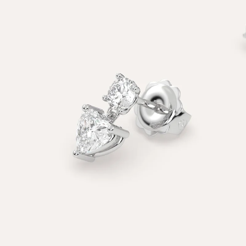Luxury Jewelry At Unbeatable Discounts 1 carat Single Heart Diamond Drop Earring
