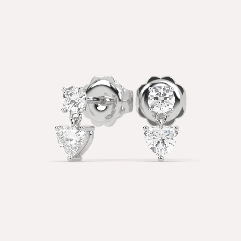 Premium Jewelry Now Available At Special Discounts 1 carat Heart Diamond Drop Earrings