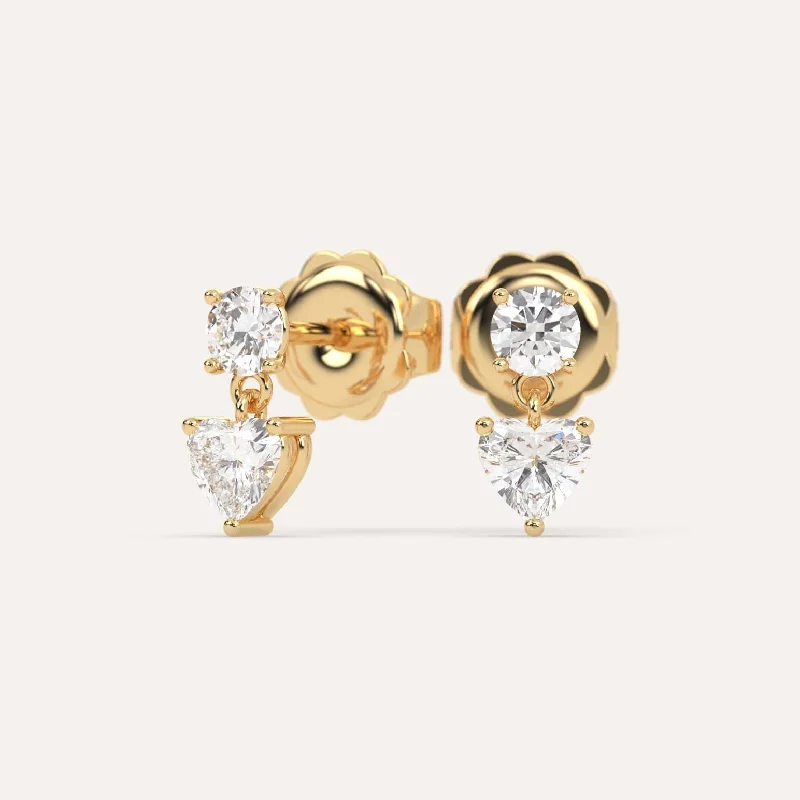 Upgrade Your Jewelry Collection For Less 1 carat Heart Diamond Drop Earrings