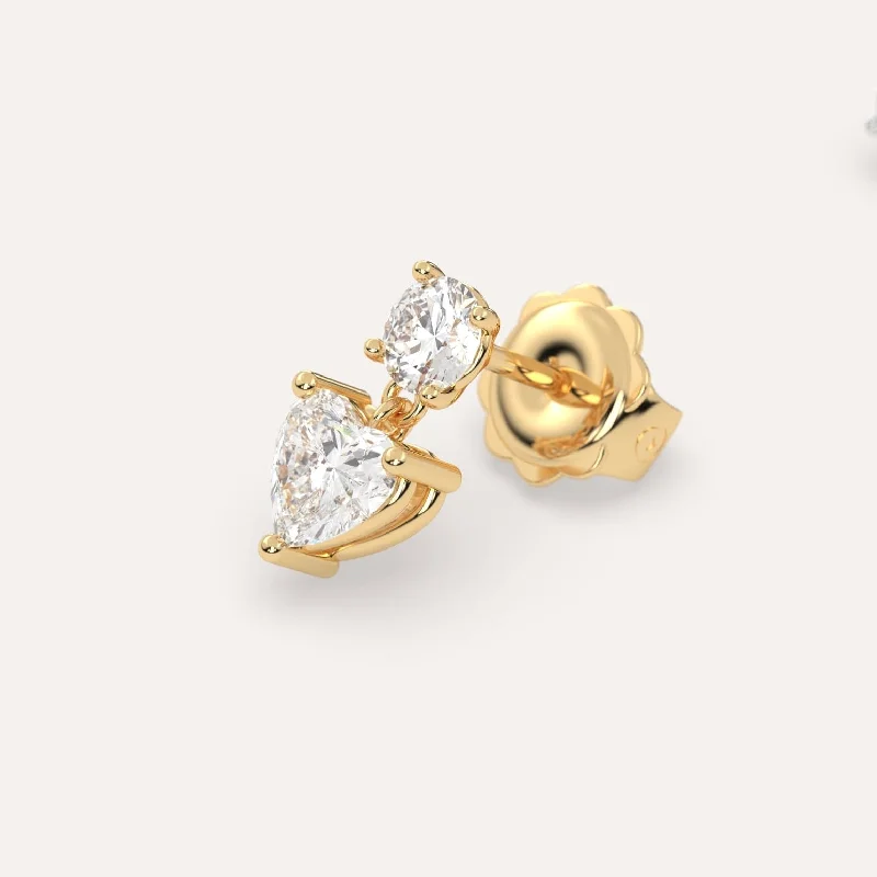 Trending Jewelry Now At Unbeatable Prices 1 carat Single Heart Diamond Drop Earring