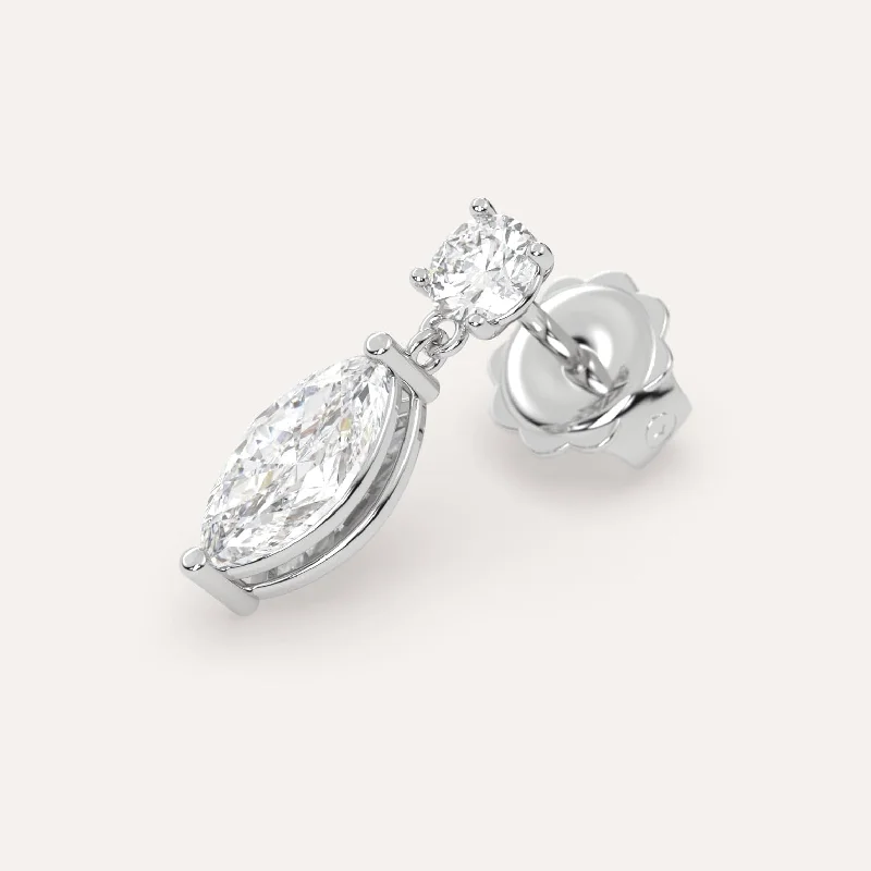 Sparkle More For Less – Jewelry Sale Happening Now 1 carat Single Marquise Diamond Drop Earring