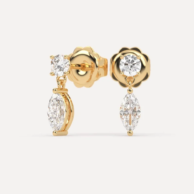 Luxury Meets Affordability – Jewelry Sale Live Now 1 carat Marquise Diamond Drop Earrings