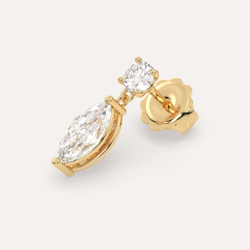 Premium Jewelry, Premium Discounts – Act Fast 1 carat Single Marquise Diamond Drop Earring
