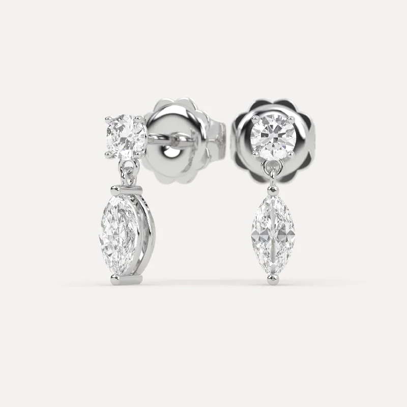 Stunning Jewelry At A Fraction Of The Price 1 carat Marquise Diamond Drop Earrings