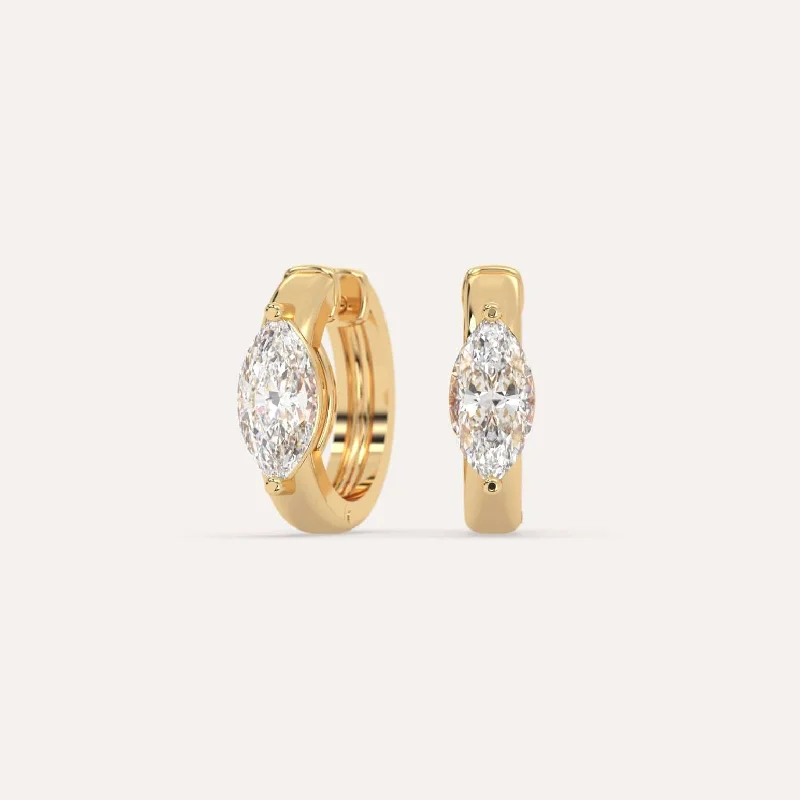 Eco-Friendly Sustainable Jewelry For Conscious Buyers 1 carat Marquise Diamond Hoop Earrings