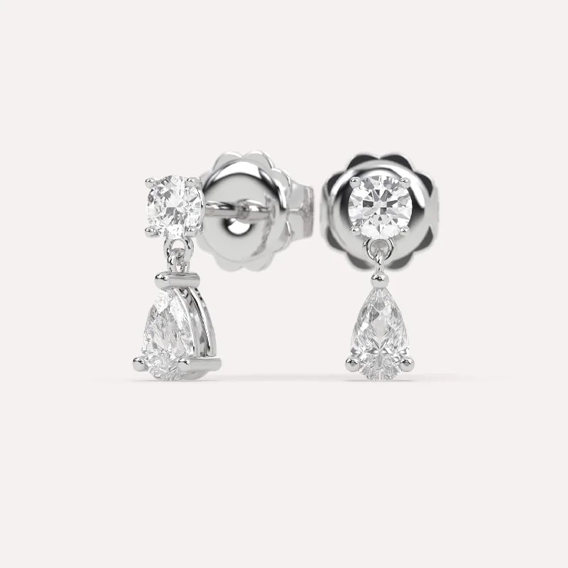 Handcrafted Jewelry Sale – Unique Designs At Low Prices 1 carat Pear Diamond Drop Earrings
