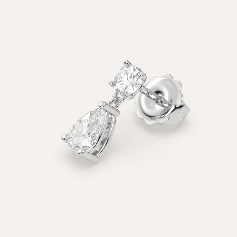 Limited-Stock Jewelry Sale – Once It's Gone, It's Gone 1 carat Single Pear Diamond Drop Earring
