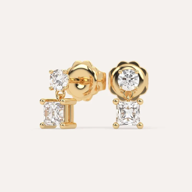 Buy More, Save More On Stunning Jewelry Pieces 1 carat Princess Diamond Drop Butterfly Earrings