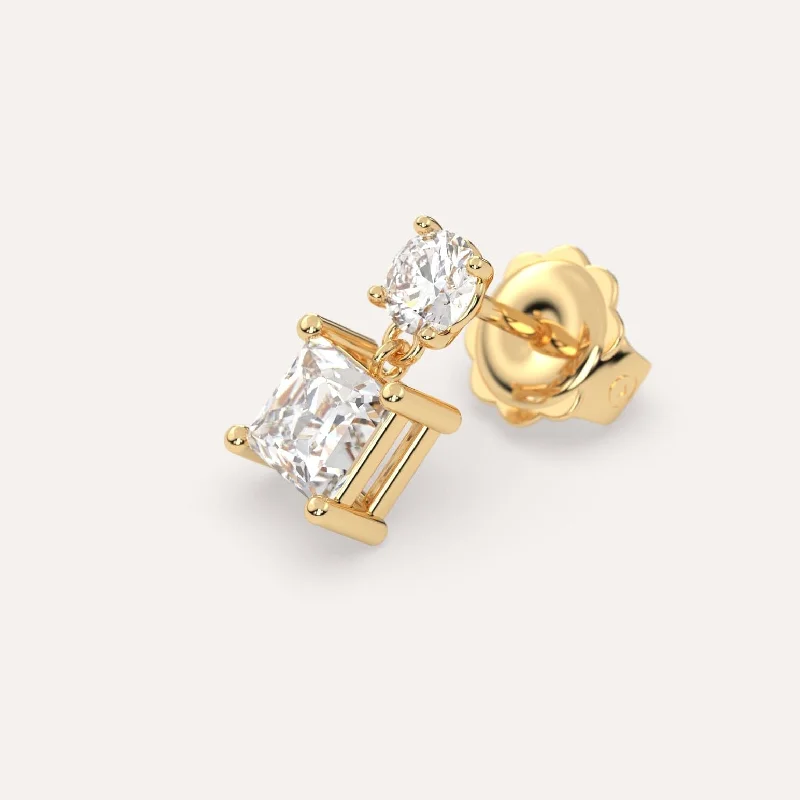 Sparkle For Less – Shop Jewelry Deals Now 1 carat Single Princess Diamond Drop Earring
