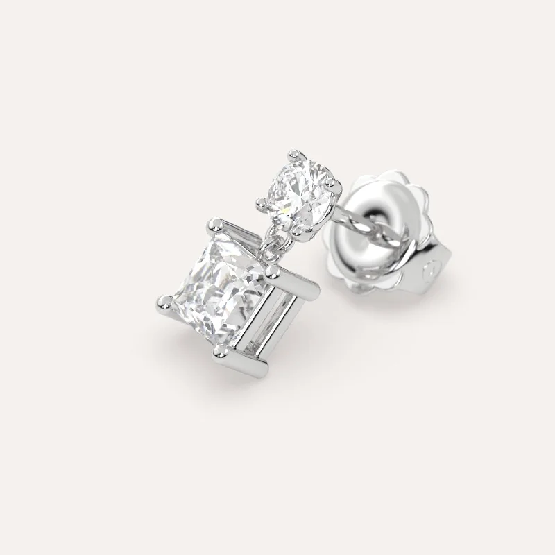 Jewelry Sale Alert – Shop Timeless Elegance Today 1 carat Single Princess Diamond Drop Earring