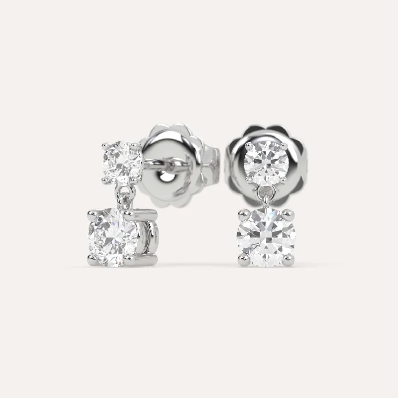 Exclusive Jewelry Discounts – Shop Now For Savings 1 carat Round Diamond Drop Earrings
