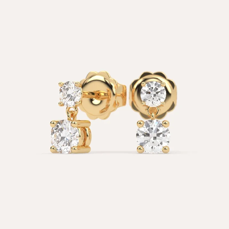 Shop Fine Jewelry With Amazing Deals 1 carat Round Diamond Drop Earrings
