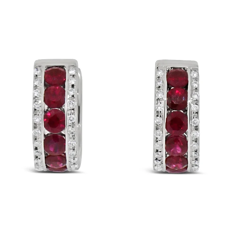 Shop Dazzling Jewelry At The Best Prices Ruby and Diamond Hoop Earrings