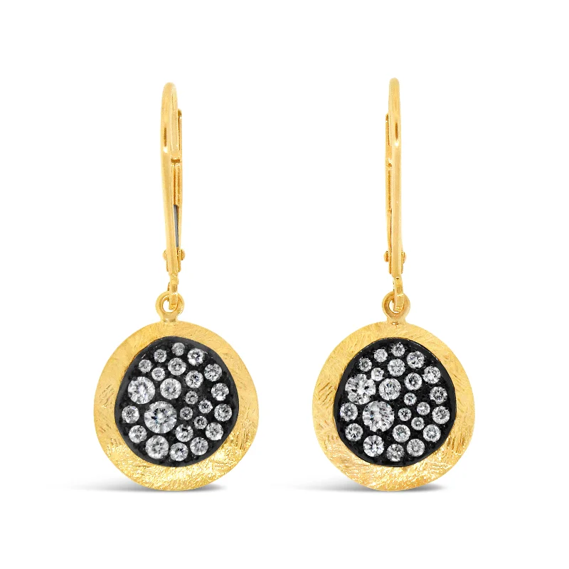 Grab Your Favorite Jewelry At The Lowest Prices 18k Yellow Gold Diamond Disc Inset Earrings