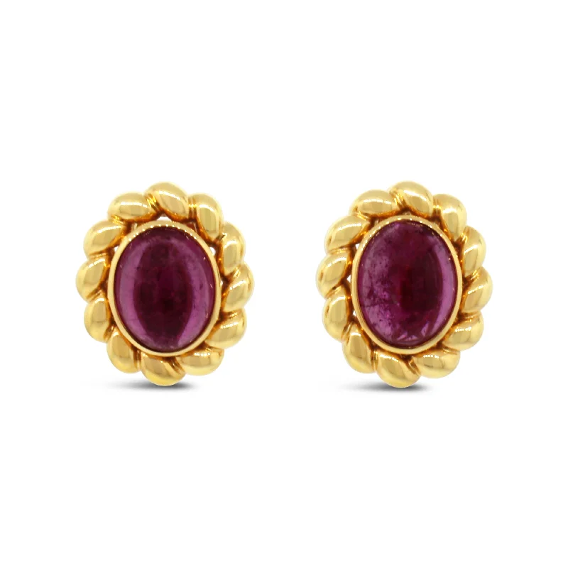 Accessorize For Less – Luxury Jewelry At Affordable Prices 18k Yellow Gold Pink Tourmaline Cabochon Clip-on Earrings