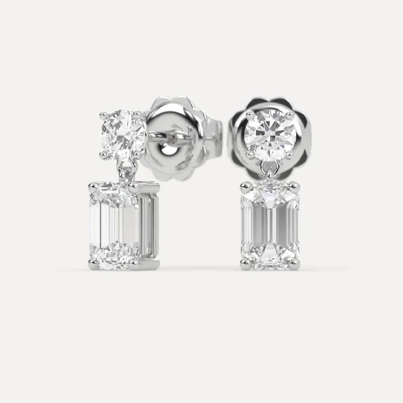 Huge Savings On Timeless Jewelry Collections 2 carat Emerald Diamond Drop Earrings