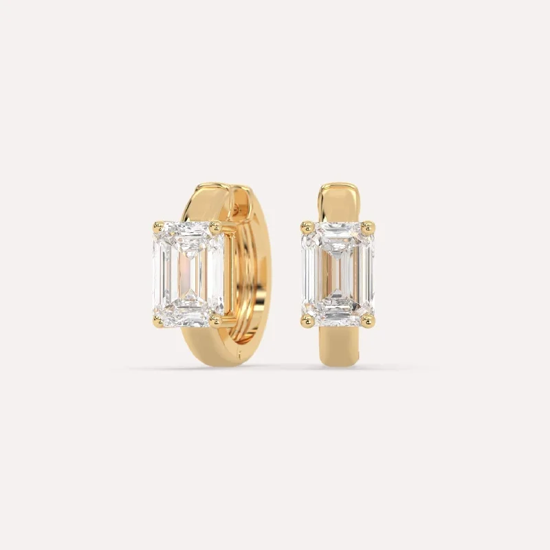 Seasonal Jewelry Sale – Upgrade Your Collection 2 carat Emerald Diamond Hoop Earrings