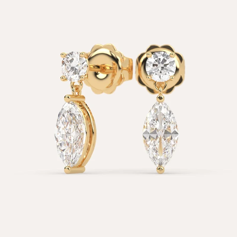 Timeless Jewelry Styles At Wallet-Friendly Prices 2 carat Marquise Diamond Drop Earrings