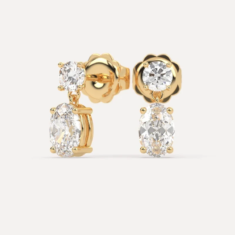 Affordable Elegance – Premium Jewelry At Special Prices 2 carat Oval Diamond Drop Butterfly Earrings