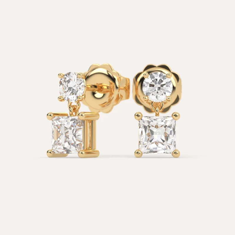 Your Dream Jewelry At Dream Prices – Shop Now 2 carat Princess Diamond Drop Earrings