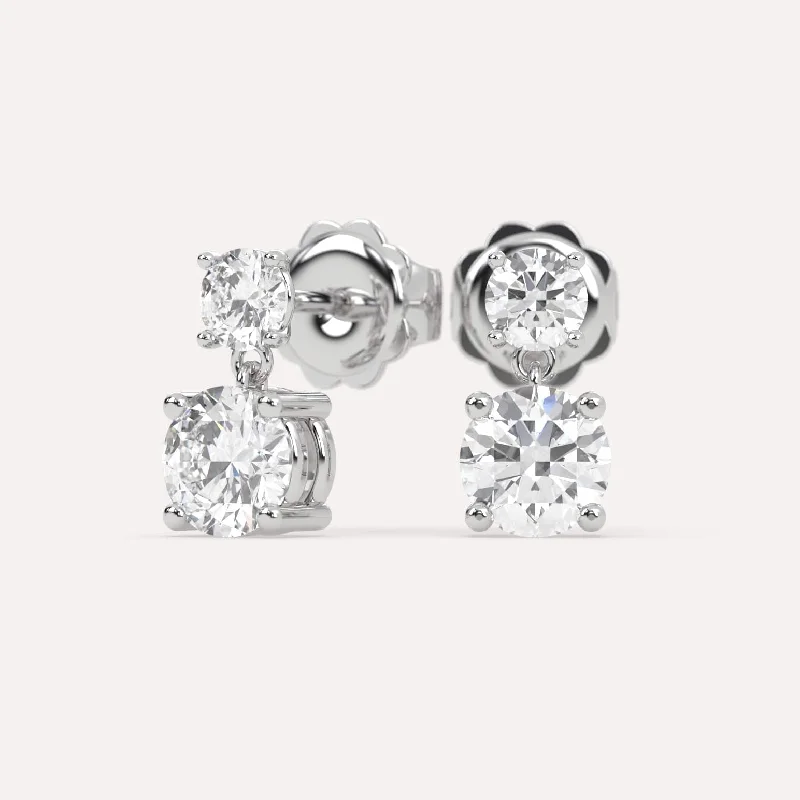 Holiday Jewelry Sale – Perfect Gifts At The Best Prices 2 carat Round Diamond Dangle Earrings