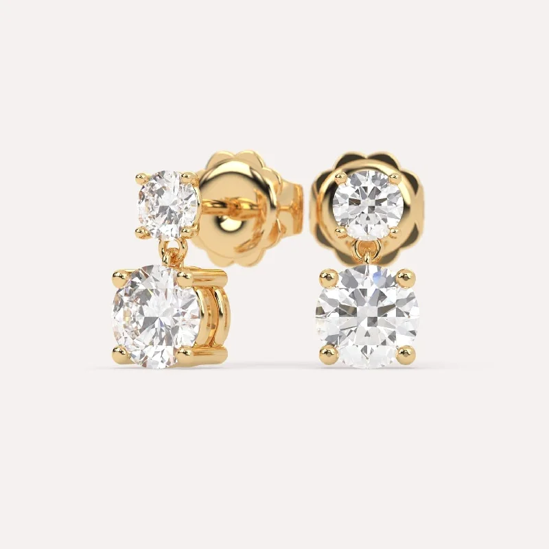 High-End Sparkle, Low-End Prices – Jewelry Sale Live 2 carat Round Diamond Drop Earrings