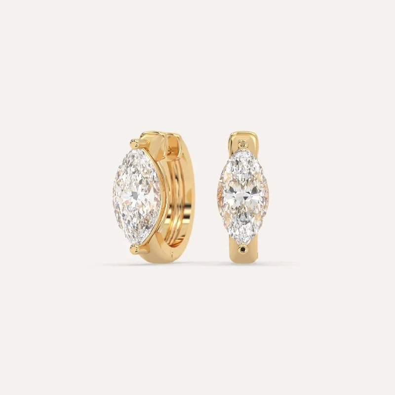 Elegant Rose Gold Jewelry For A Stylish Touch 3 carat Marquise Diamond Hoop Earrings