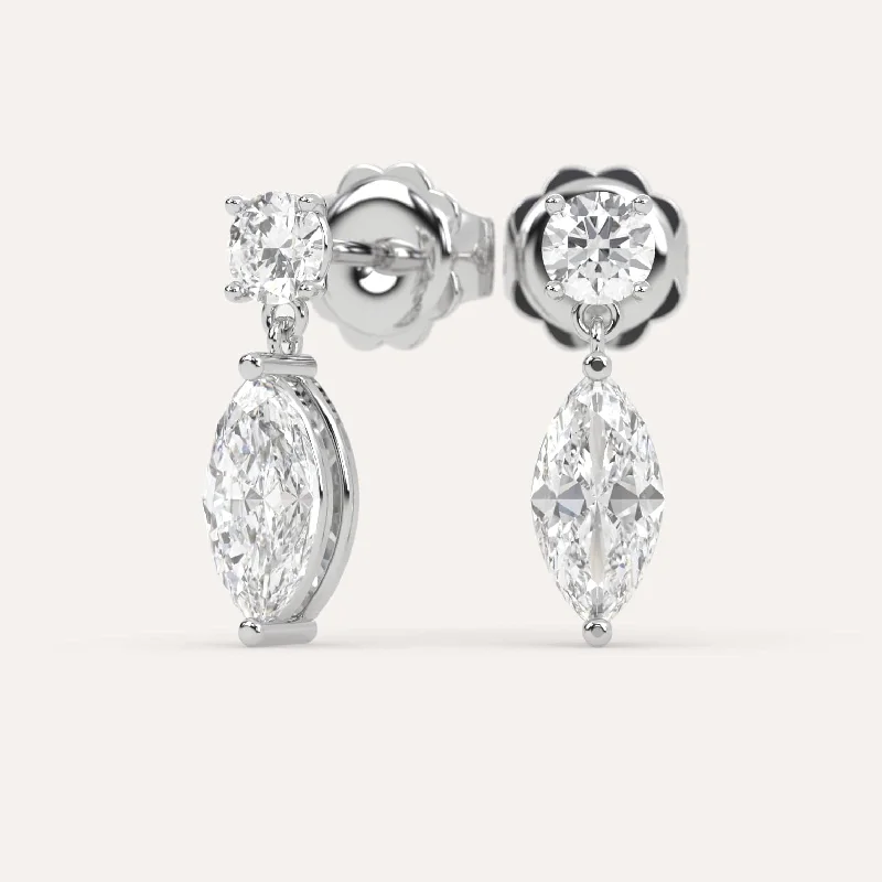Unmissable Jewelry Discounts – Elevate Your Look For Less 3 carat Marquise Diamond Drop Earrings
