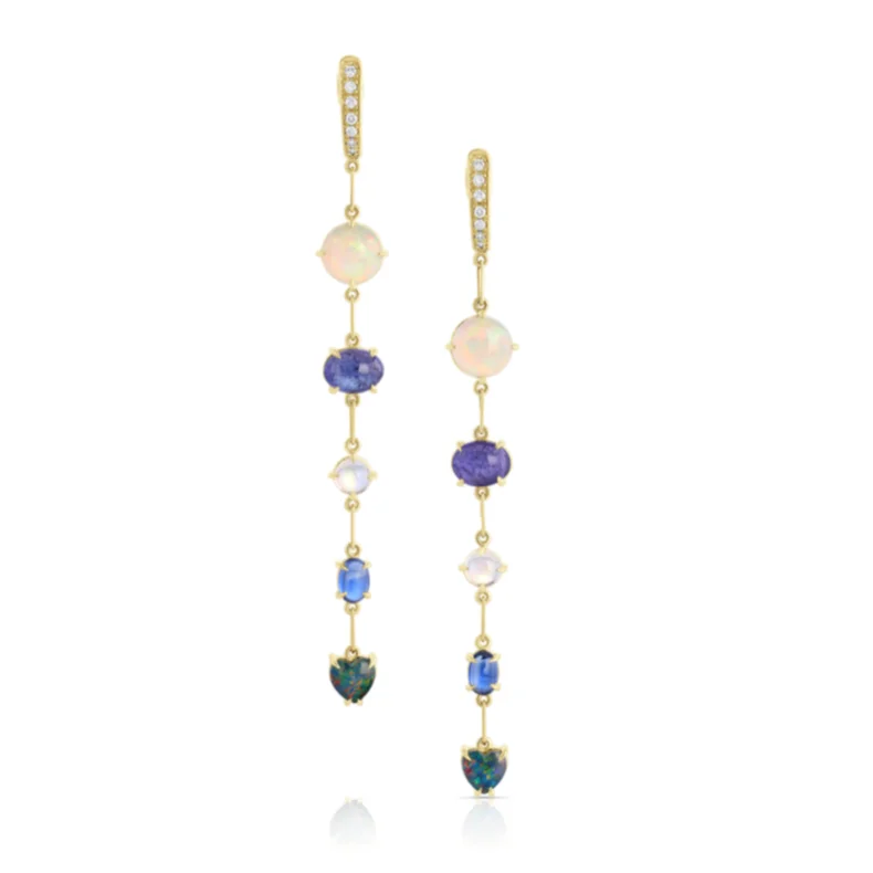 Discounted Luxury Jewelry – Shine Without The Splurge 5 Stone Gemfetti Gemstone Drop Earrings