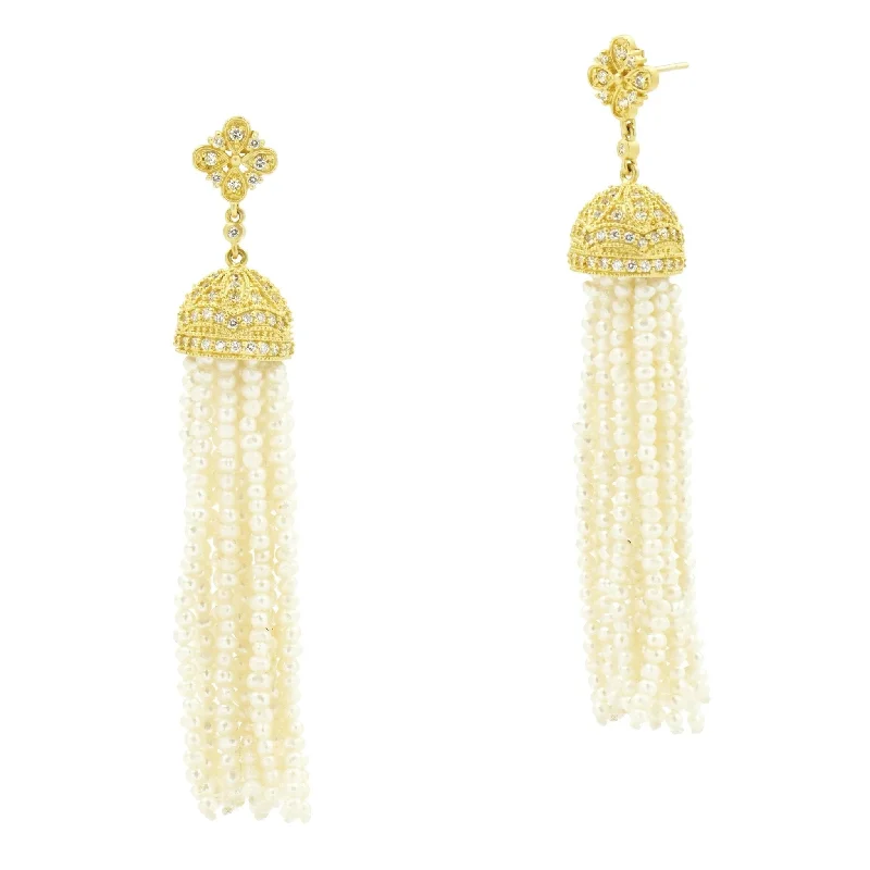 High-Quality Jewelry At A Fraction Of The Cost Audrey Waterfall Pearl Tassel Earring