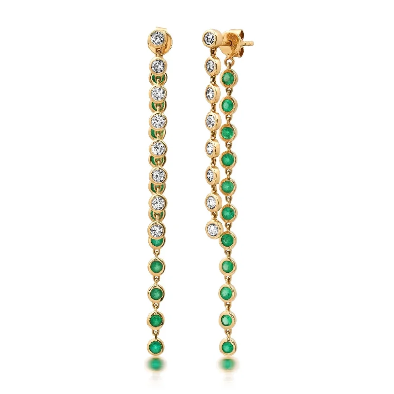 Premium Jewelry At Promotional Prices – Shine Today Bezel Set Diamond and Semi Precious Front Back Earrings