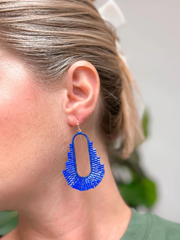 Sparkle On A Budget – Fine Jewelry For Less Bold Seed Bead Dangle Earrings - Blue