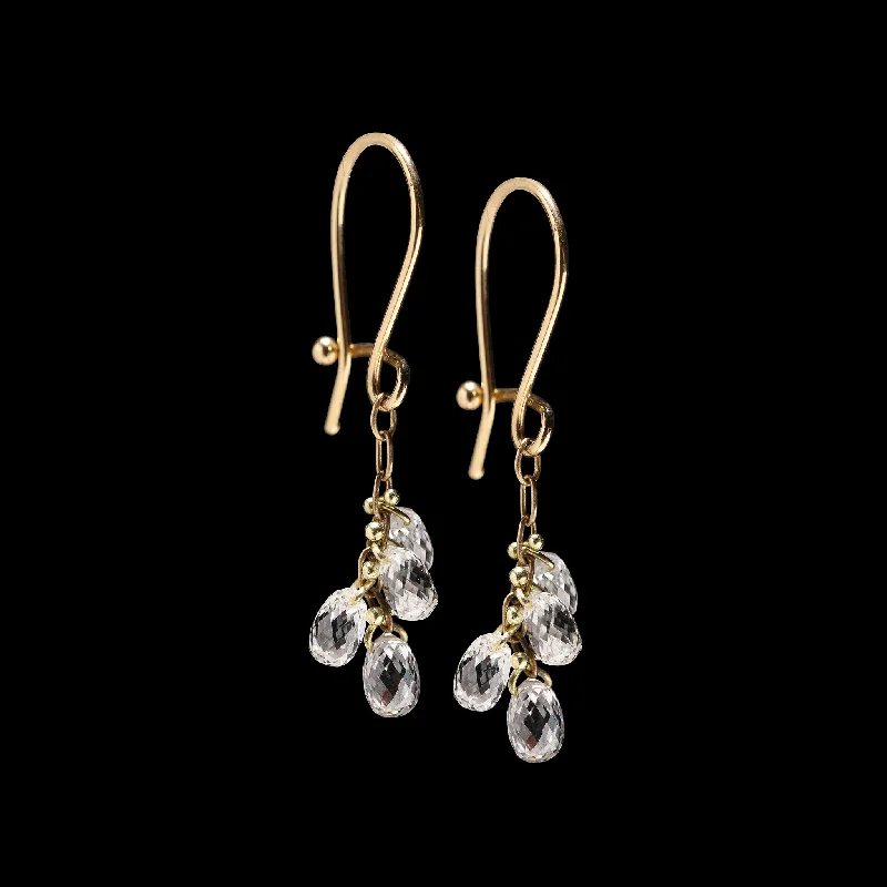 Flash Sale On Exquisite Jewelry – Don't Miss Out Briolette Small Cluster Drop Gold Earrings