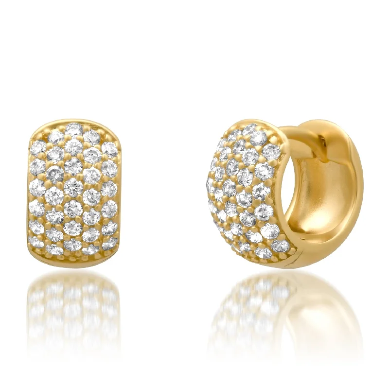 Unique Jewelry Designs Now At Discounted Rates Chic Chubby Pave Diamond Huggie Hoops