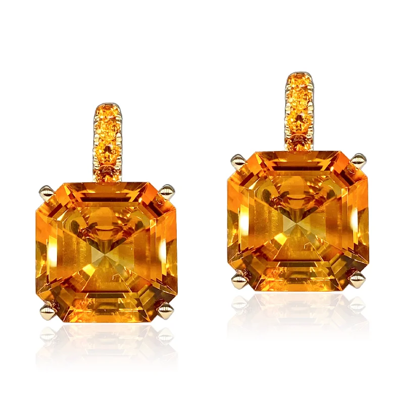Exclusive Jewelry Sale – Shine For Less Color Candy Orange Citrine & Orange Sapphire Drop Earrings